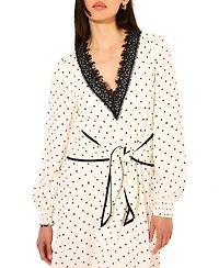 Mint Velvet Women's Polka Dot V-Neck Long-Sleeve Wrap Maxi Dress