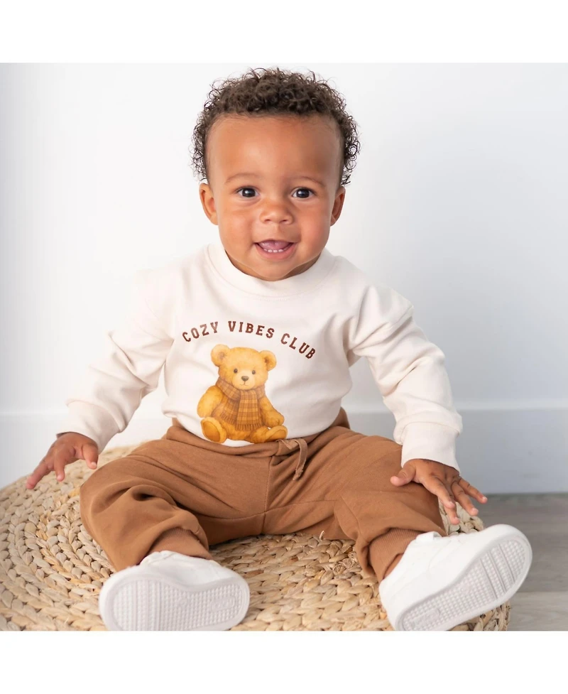 Sweet Wink Baby Boys Cozy Teddy Long Sleeve Romper