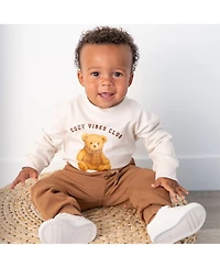 Sweet Wink Baby Boys Cozy Teddy Long Sleeve Romper