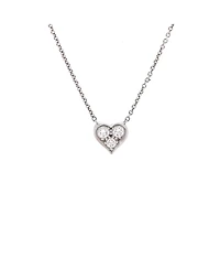 Pre-Owned Tiffany & Co Heart 3 Diamond Pendant Necklace