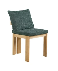 Flynama Set of 2 Boucle Fabric Dining Chairs, Rubber Wood Frame 250lbs Weight Capacity
