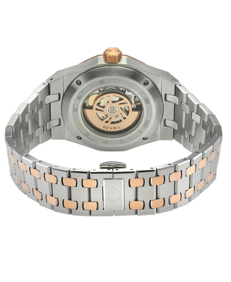 Gevril Men's Gotham Swiss Automatic Two tone Ss/Iprg Bracelet Watch