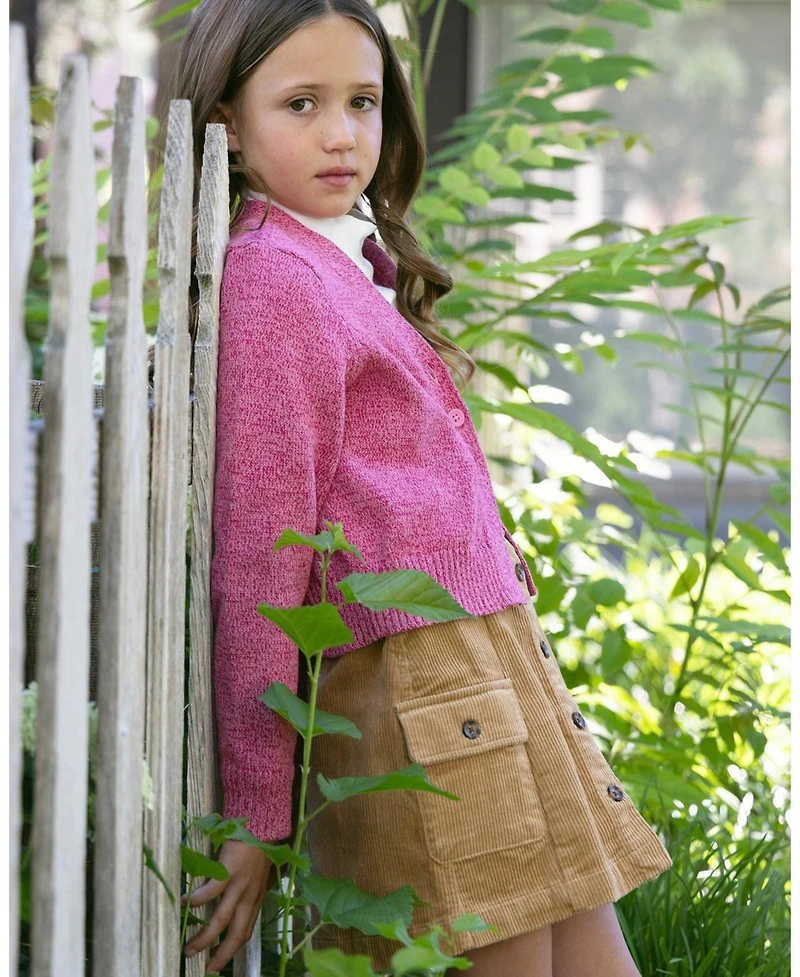 Hope & Henry Toddler Girls Organic Corduroy Button Front Skirt