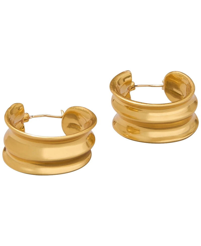 Donna Karan New York Gold-Plated Twisted Hoop Earrings