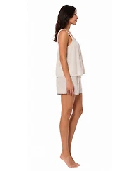 Sincerely Jules Women's Gingham Woven Cami and Shorts Pajama Set