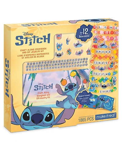 Make It Real Disney Stitch Craft Along Storybook and Diy Jewelry Kit, Ages 6+