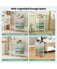 Mecale 6-Drawer Rolling Storage Cart with 2 Deep Drawers