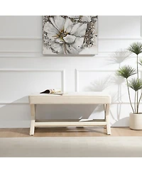 Flynama Velvet Double Bench with X-Crossed Legs, Modern