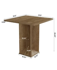 Tribesigns Square Bar Table, 31.5" Counter Height Pub Bistro Table, Home Bar Unit for Small Spaces, Kitchen, Home Bar