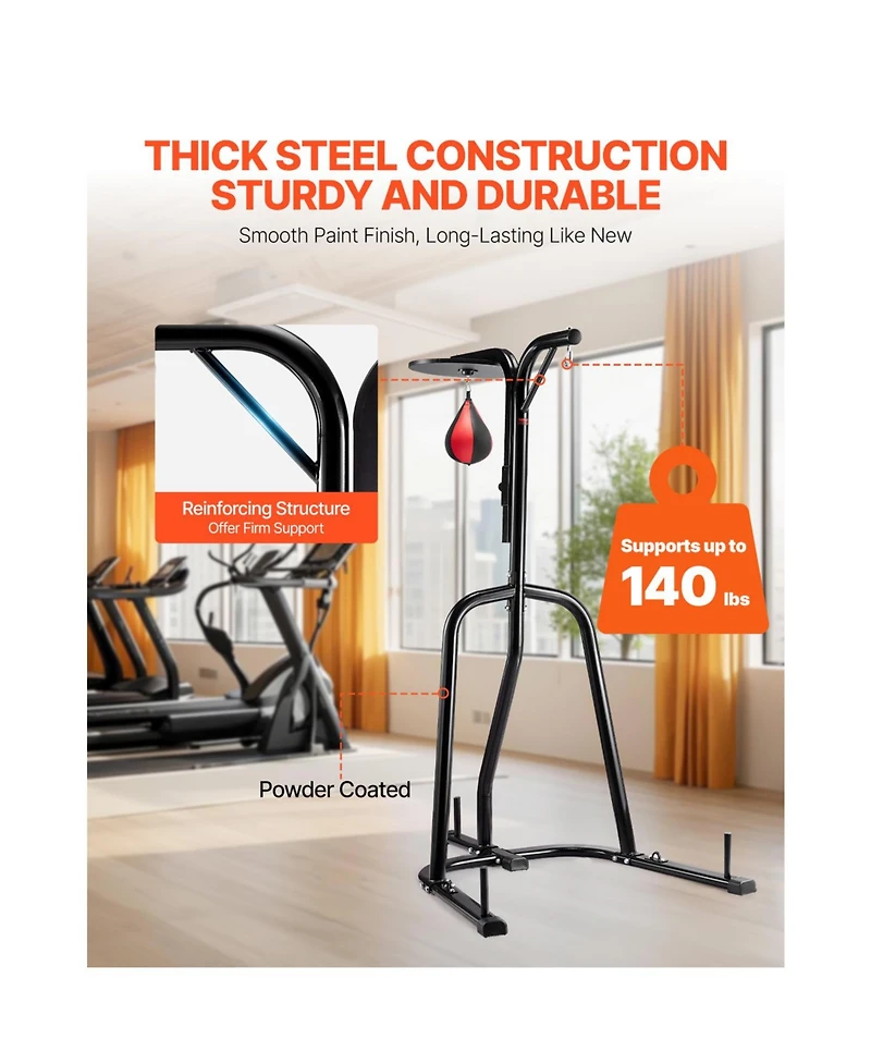 Vevor 2 in 1 Heavy Duty Punching Bag Frame Boxing Punching Fitness Stand Steel