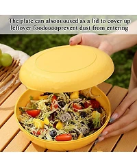 Piscifun Plastic Camping Mess Kit With Plate Bowl Cup Spoon Knife Carry Bag For Outdoor Travel Picnic