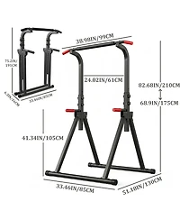 Sevorley Foldable Power Tower Dip Station with Pull Up Bar, 6-Level Height Adjustable, 440 lb Capacity
