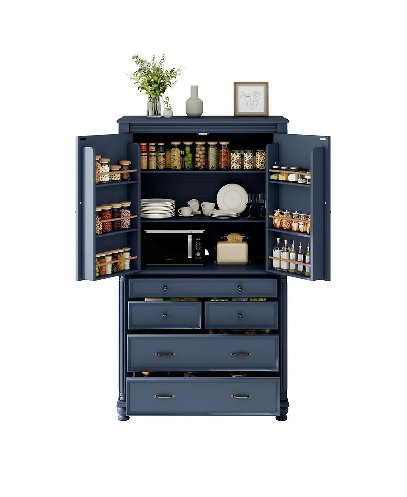 Streamdale Furniture Freestanding Large Kitchen Pantry Tall Storage Cabinet