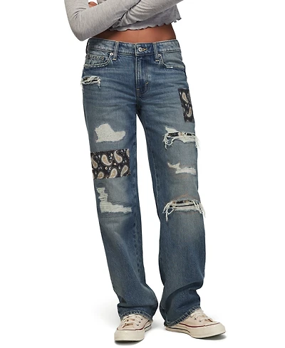 Lucky Brand Women's Legend Patchwork Baggy Mid-Rise Bootcut Jeans