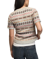 Lucky Brand Women's Fair Isle Crewneck Short-Sleeve Sweater