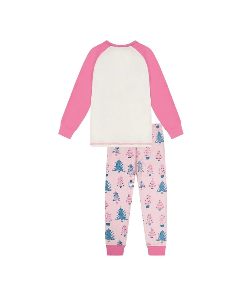 Deux par Toddler Girls 2T -5T Cotton Two Piece Pajama Set Tree Print