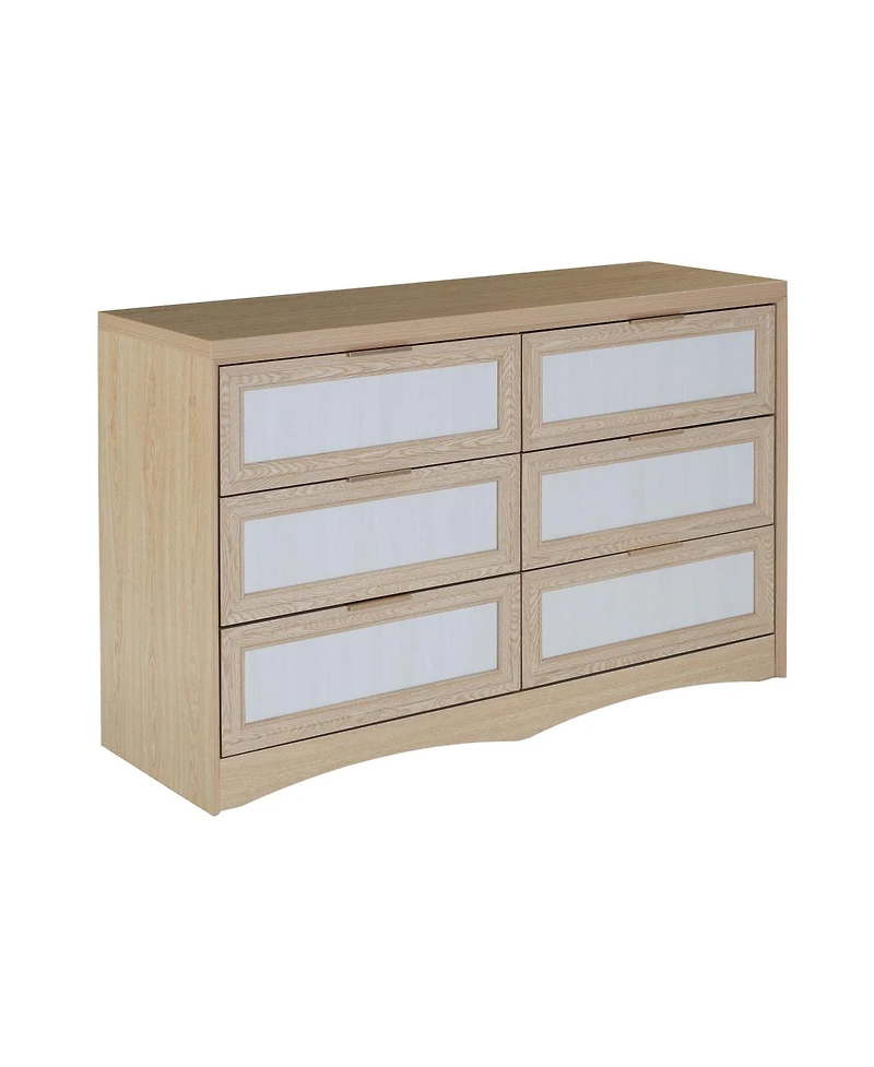 Streamdale Furniture Transitional 6-Drawer Farmhouse Dresser