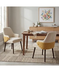 Flynama Set of 2 Fabric Modern Accent Dining Armchairs