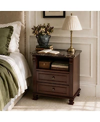 Streamdale Furniture Tall Modern Nightstand with Charging Station and Storage