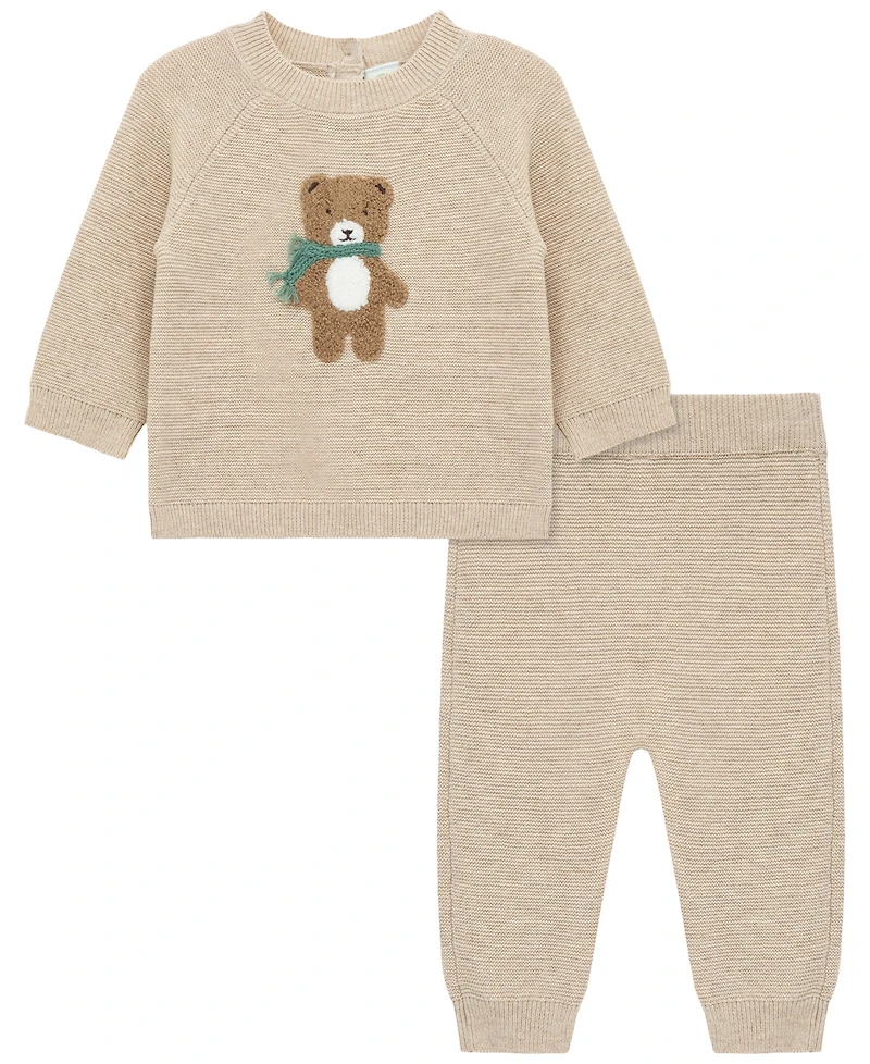 Little Me Baby Boys' Teddy Bear Graphic Sweatshirt and Pants, 2-Piece Set