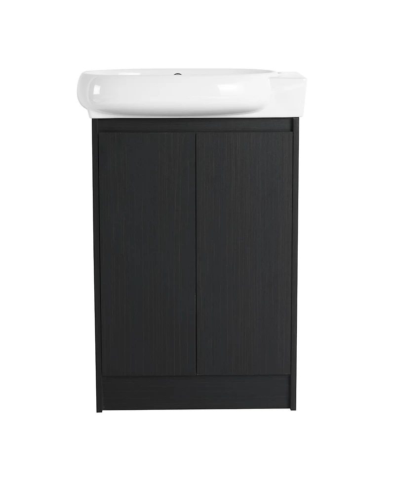 Sillysis 23" Freestanding Bathroom Vanity with Sink, Modern Soft Close Doors, Adjustable Storage Shelf for Small Spaces