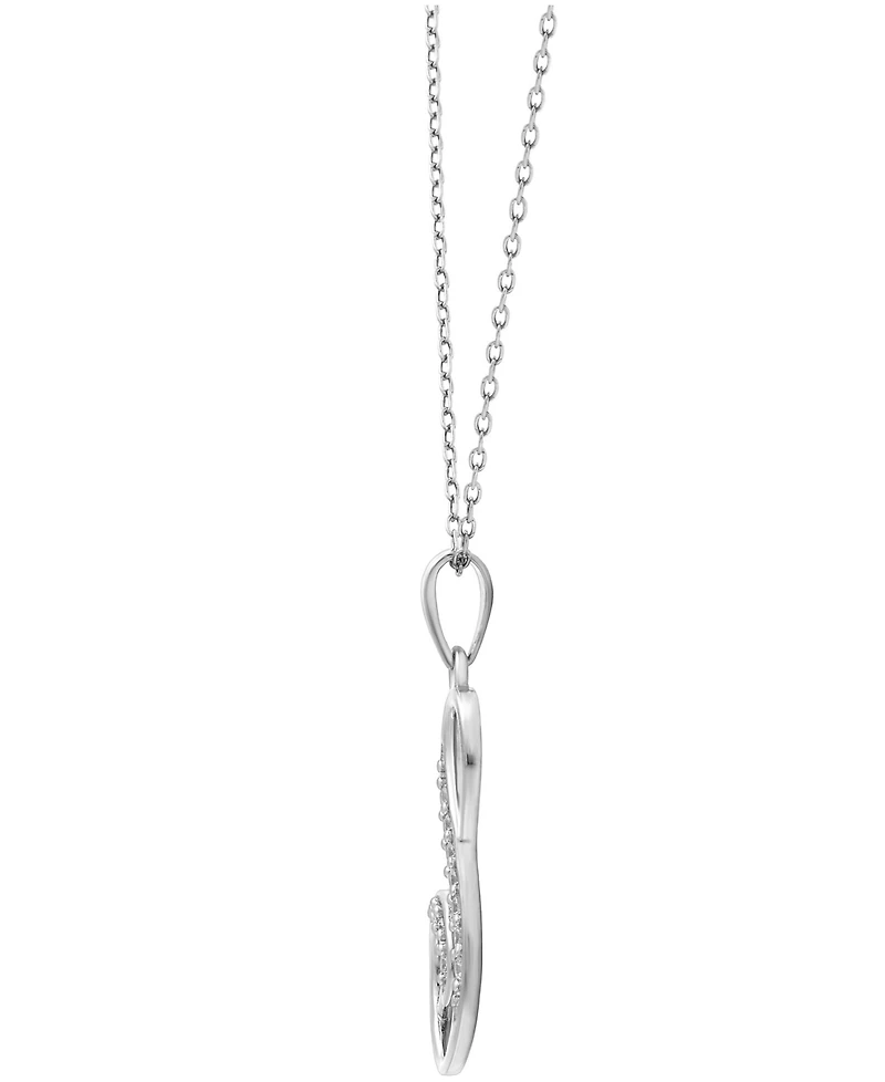 Diamond S Initial 18" Pendant Necklace (1/10 ct. t.w.) in Sterling Silver
