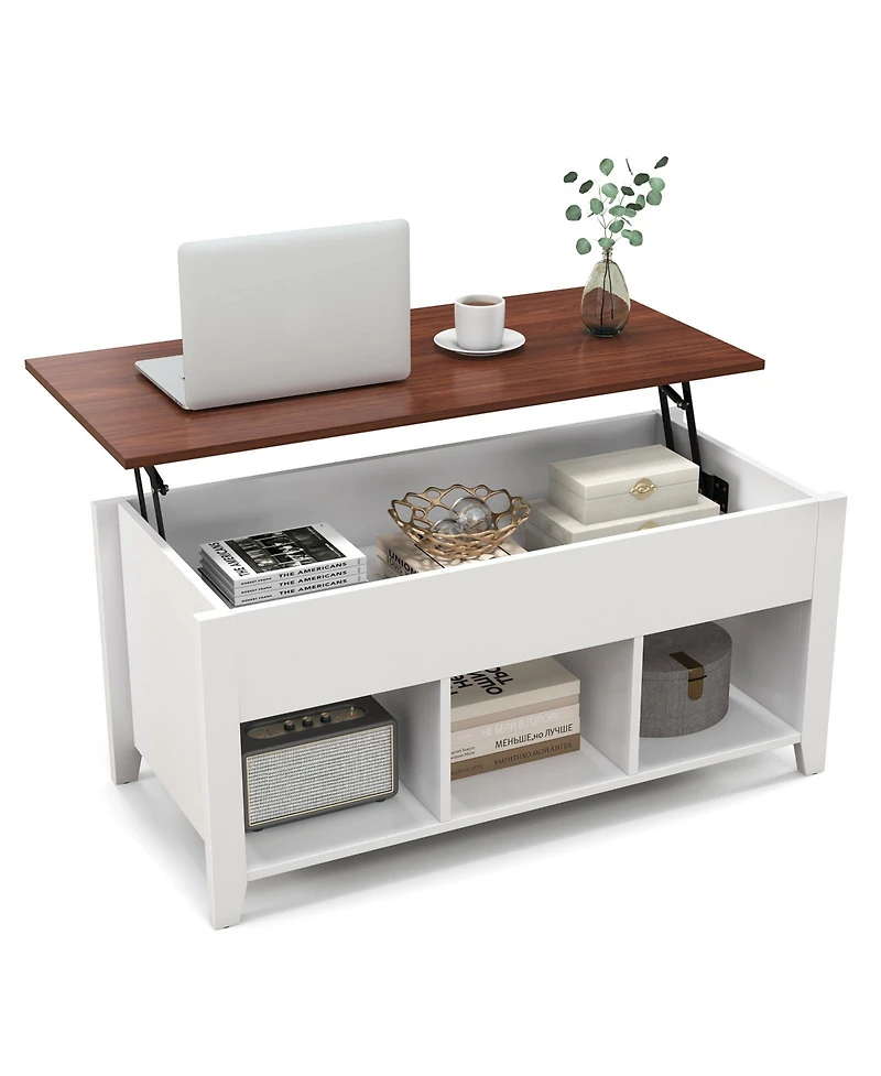 Gouun Lift Top Coffee Table with Hidden Storage Compartment