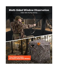 Hongge Pop Up Hunting Ground Blind 270 Degree View 55.5 x 55.9 x 66.7 inches for 1 to 2 Hunters with Carry Bag