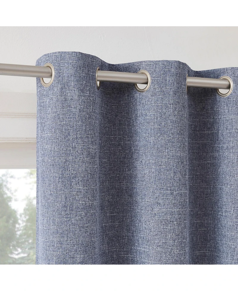 Sun Zero Tula Crosshatch 100% Blackout Grommet Curtain Panel