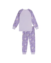 Deux par Deux Little and Big Girl Cotton Two Piece Pajama Set Purple Koala Print