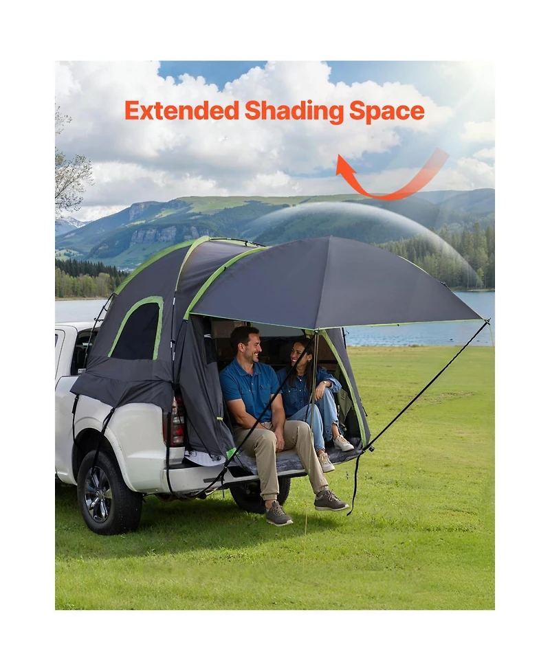 Hongge Pickup Truck Bed Tent for 5 to 5.2 Feet Beds with Expandable Awning Rainfly and Storage Bag