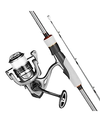 Hongge Two-Piece IM6 Spinning Rod and Reel Combo 6.5 ft with Eva Handle and Reversible Left or Right Crank