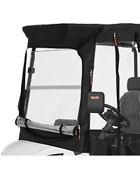Hongge Visible Full Enclosure Golf Cart Cover for 2-Passenger Carts with Clear Windshield and Windproof Hooks