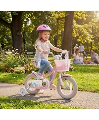 Hongge 12-Inch Girls Bike with Training Wheels and Mermaid Design, Ages 3-4
