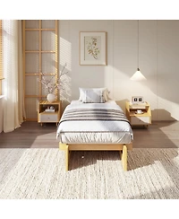 homfan Mortise and Tenon Platform Bed Frame