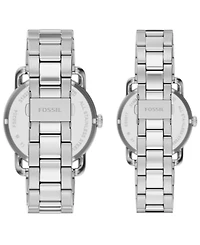 Fossil Unisex Copeland Quartz Stainless Steel Watch Set 42mm and 34mm