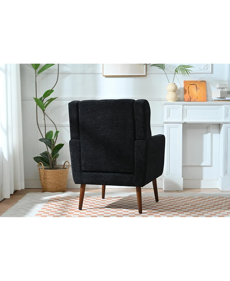 Streamdale Furniture Modern Chenille Accent Lounge Chair with Throw Pillow
