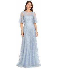 Lara Women's Cape Sleeve Mother's Gown