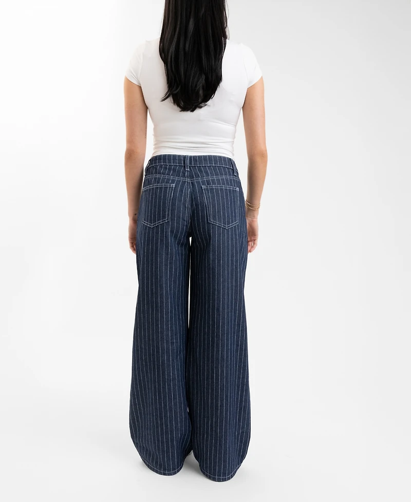 Em & Cass Women's Mid-Rise Wide-Leg Jeans