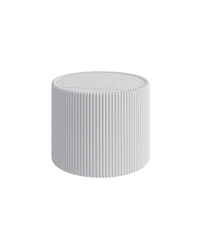 Flynama Cylinder Sintered Stone and Leather Coffee Table