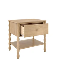 Plank+Beam Jenny Lind Nightstand with 1 Drawer and Bottom Shelf, Blonde