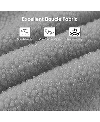 homfan Bar Stools Set of 2 – Modern Lambswool Upholstered Counter Height Chairs with Backrest and Arms, Sturdy Metal Frame for Kitchen Island