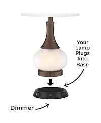 360 Lighting Andi Modern Mid Century Table Lamp 24 1/2" High Hammered with Dimmable Usb Workstation Base Shade for Bedroom Desk