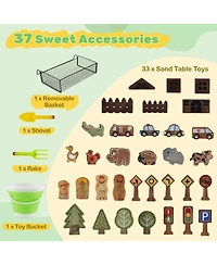Sugift Toddler Sensory Table with Pump-Powered Water Play, 33 Sand Toys, Ages 3+