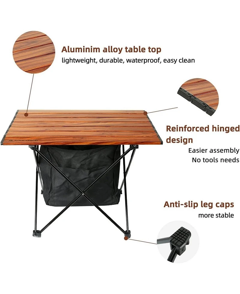 Mountaintop Portable Camping Table, Ultralight Aluminum Folding Beach Table for Camping Hiking Outdoor Picnic