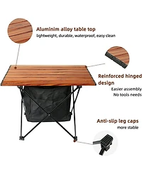 Mountaintop Portable Camping Table, Ultralight Aluminum Folding Beach Table for Camping Hiking Outdoor Picnic