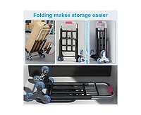 Mountaintop Heavy Duty Folding Stair Climbing Cart with Adjustable Handle, Portable Collapsible Utility Wagon for Shopping, Grocery