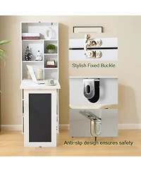 Streamdale Furniture Fold-out Wall Mount Convertible Writing Desk and Storage Cabinet
