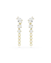 Swarovski Gold-Tone Plated White Crystal Earrings