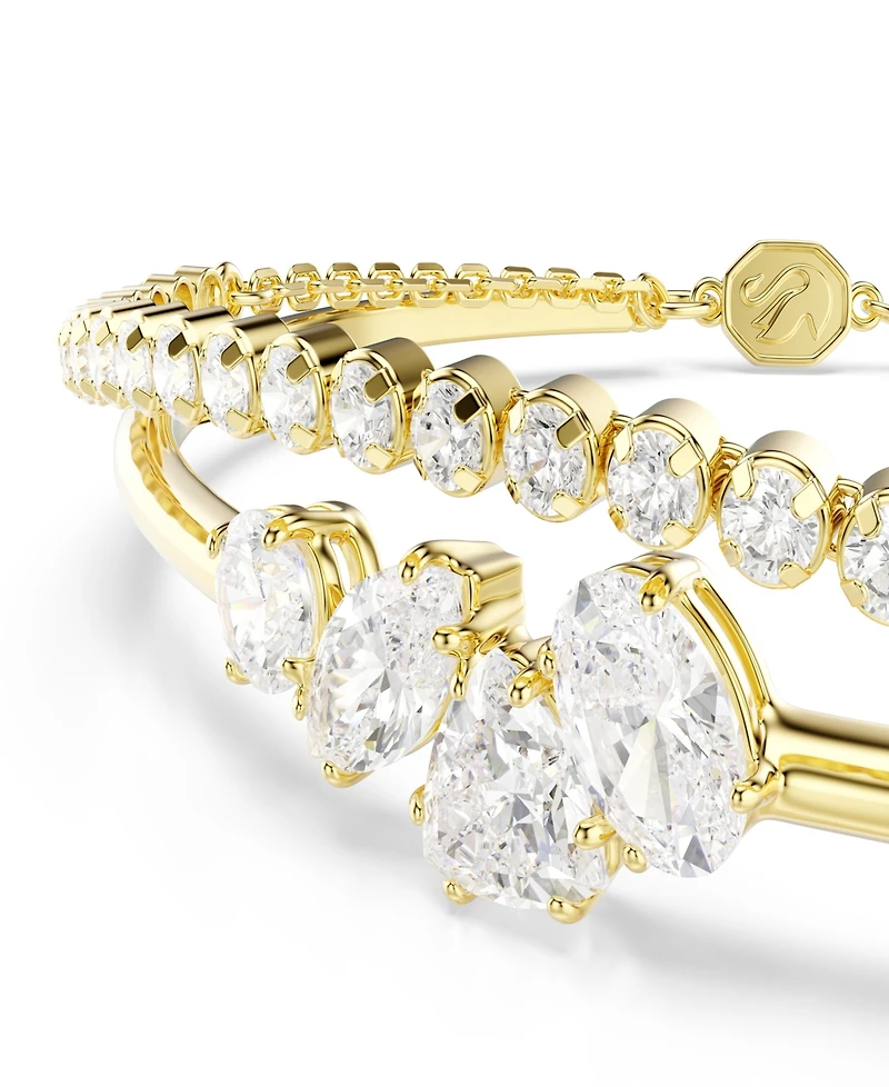 Swarovski Gold-Tone Plated White Crystal Bracelet
